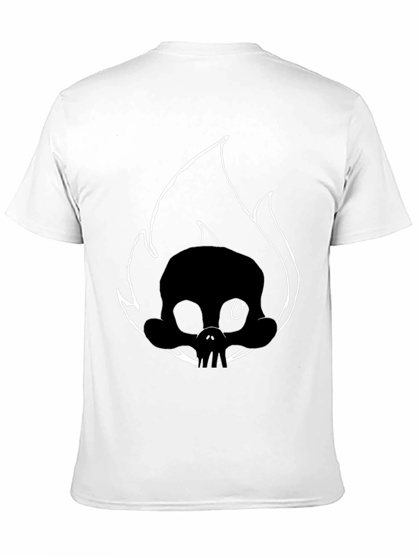 Skull on Fire Black Graphic Tee