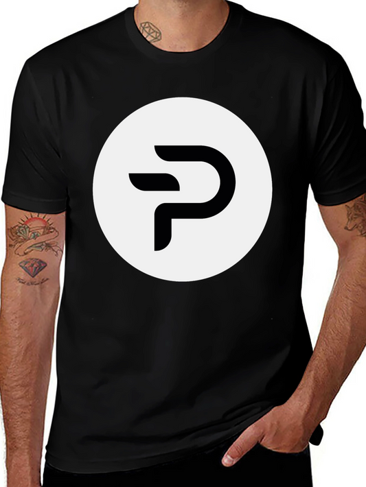 Modern Black Tee with Abstract P Logo