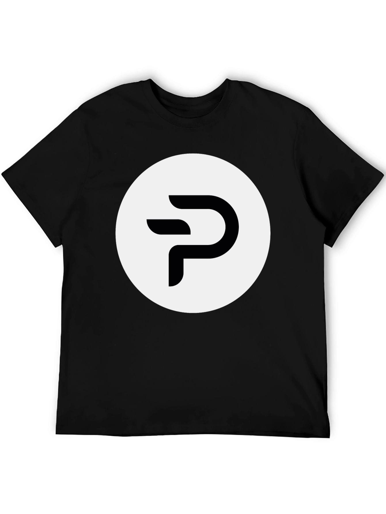 Modern Black Tee with Abstract P Logo