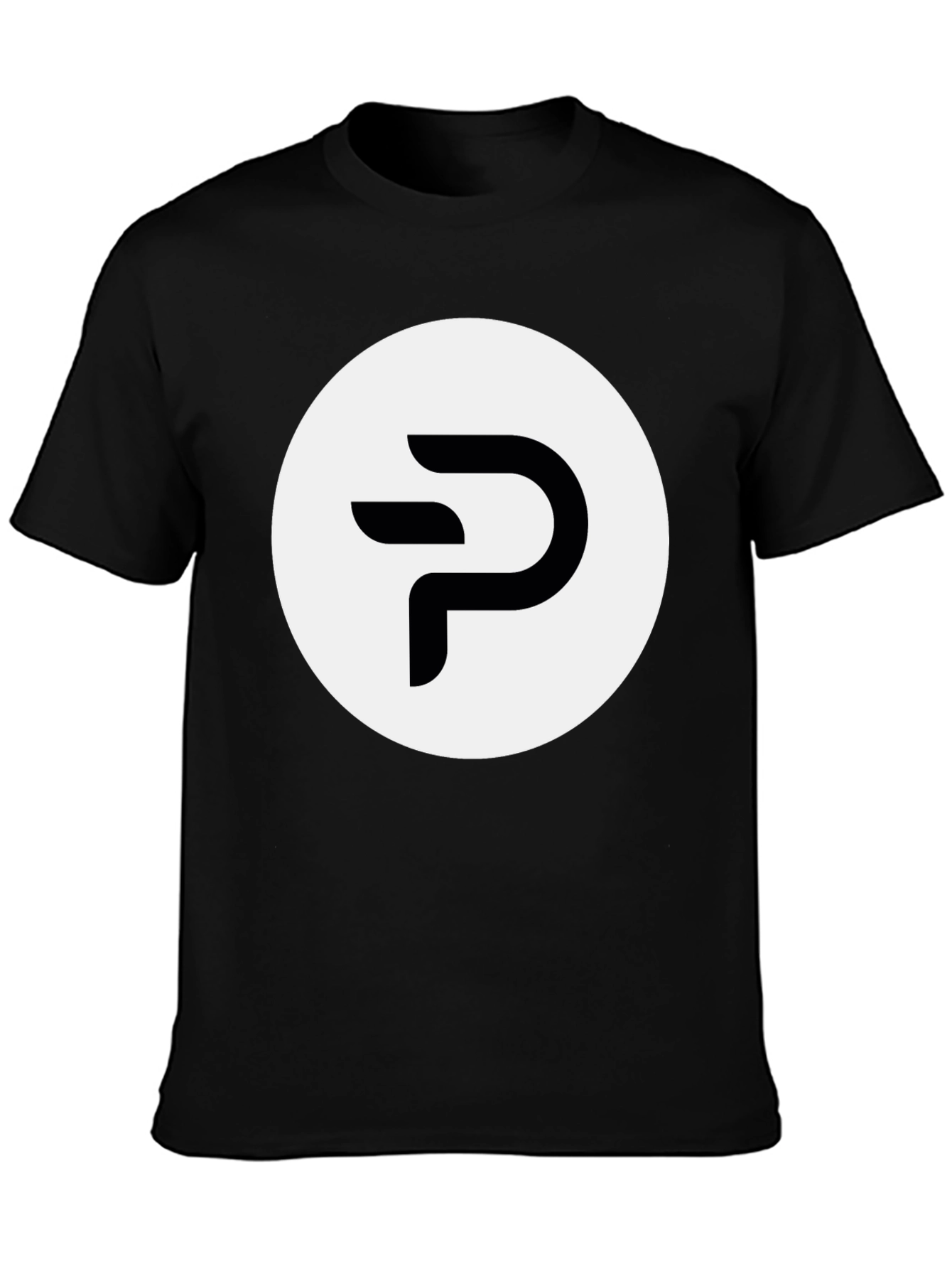 Modern Black Tee with Abstract P Logo