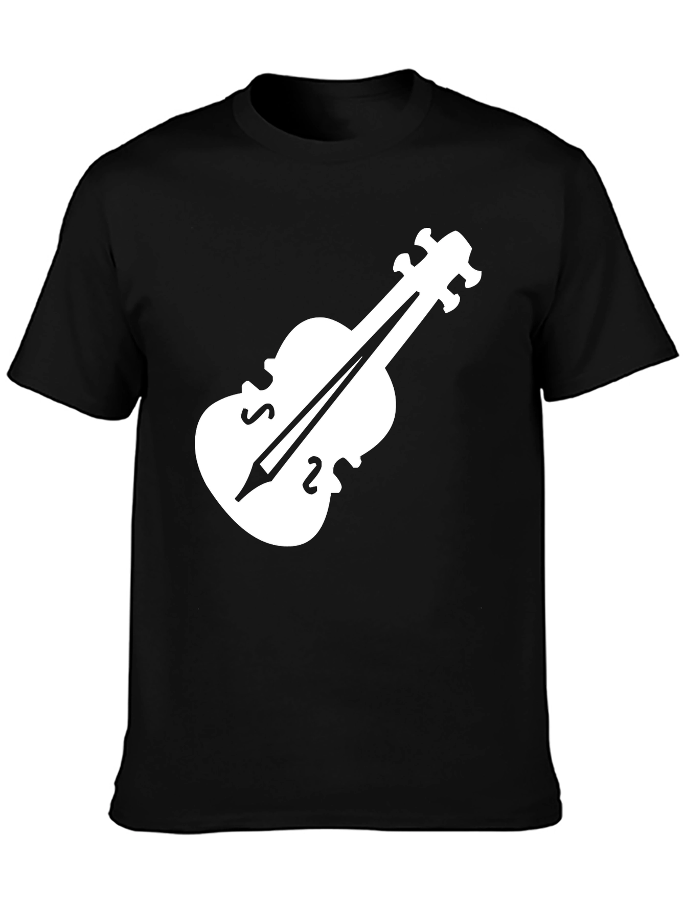 Violin Graphic Tee - Black Casual T-Shirt