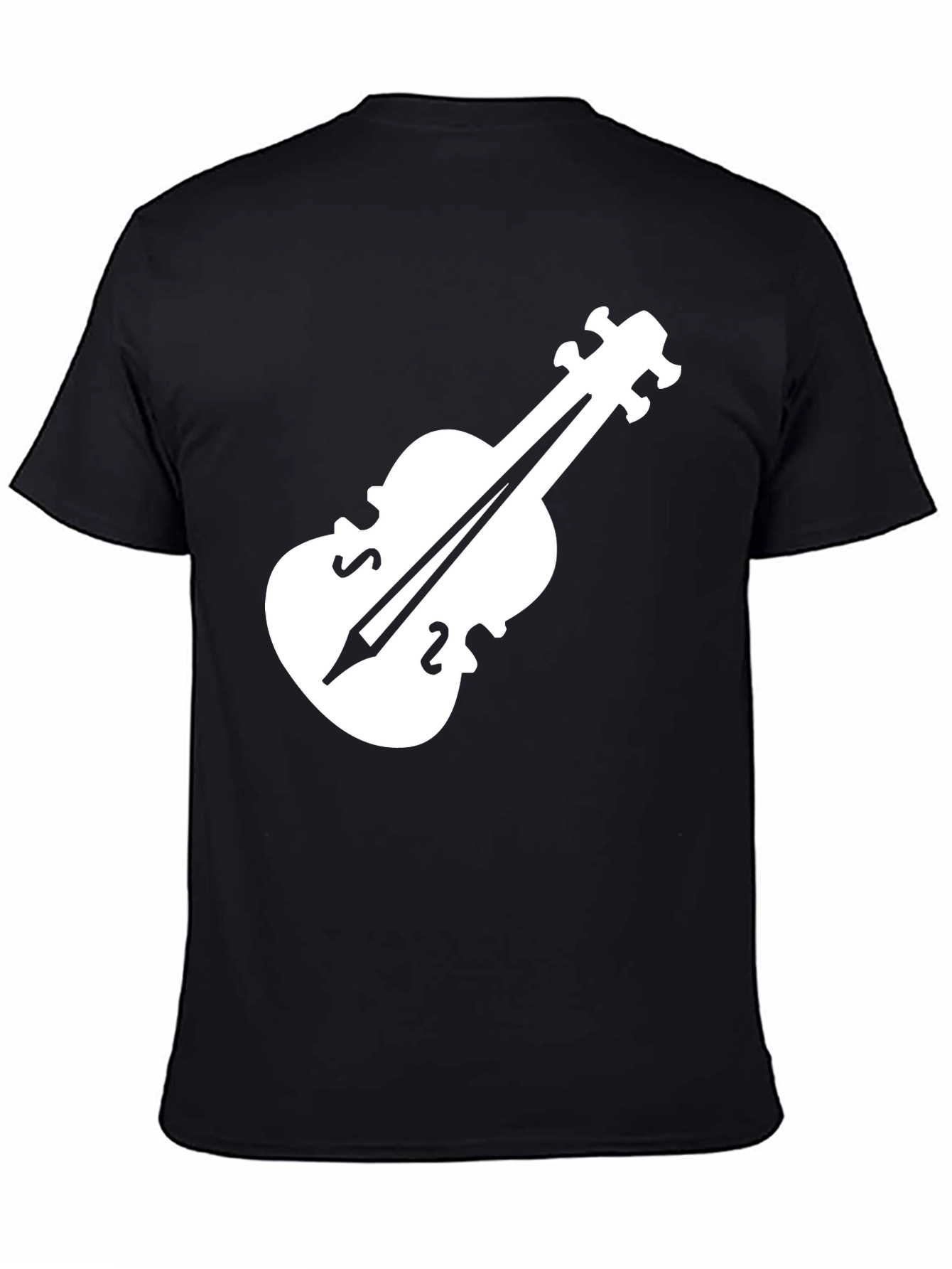 Violin Graphic Tee - Black Casual T-Shirt