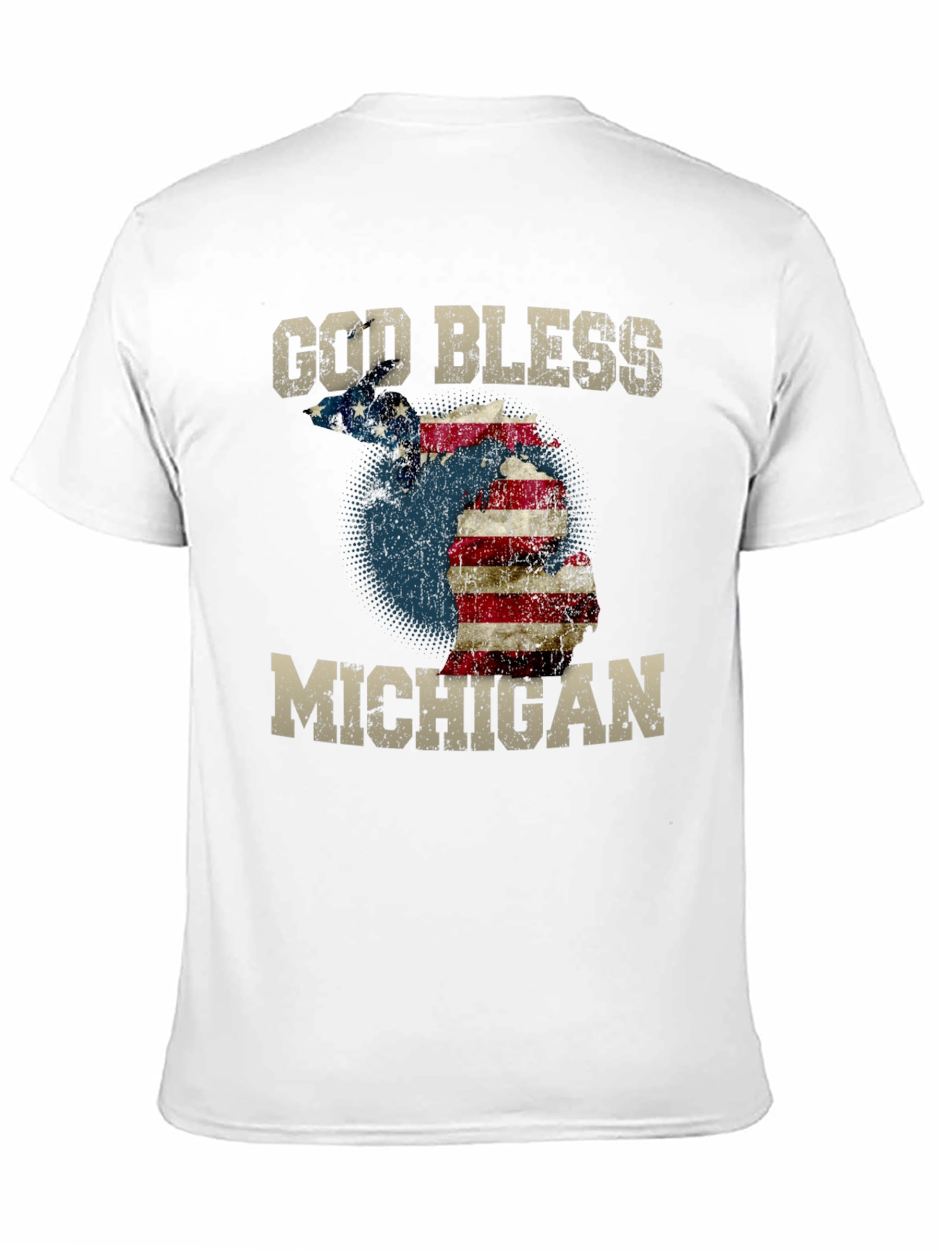 God Bless Michigan T-Shirt American Flag