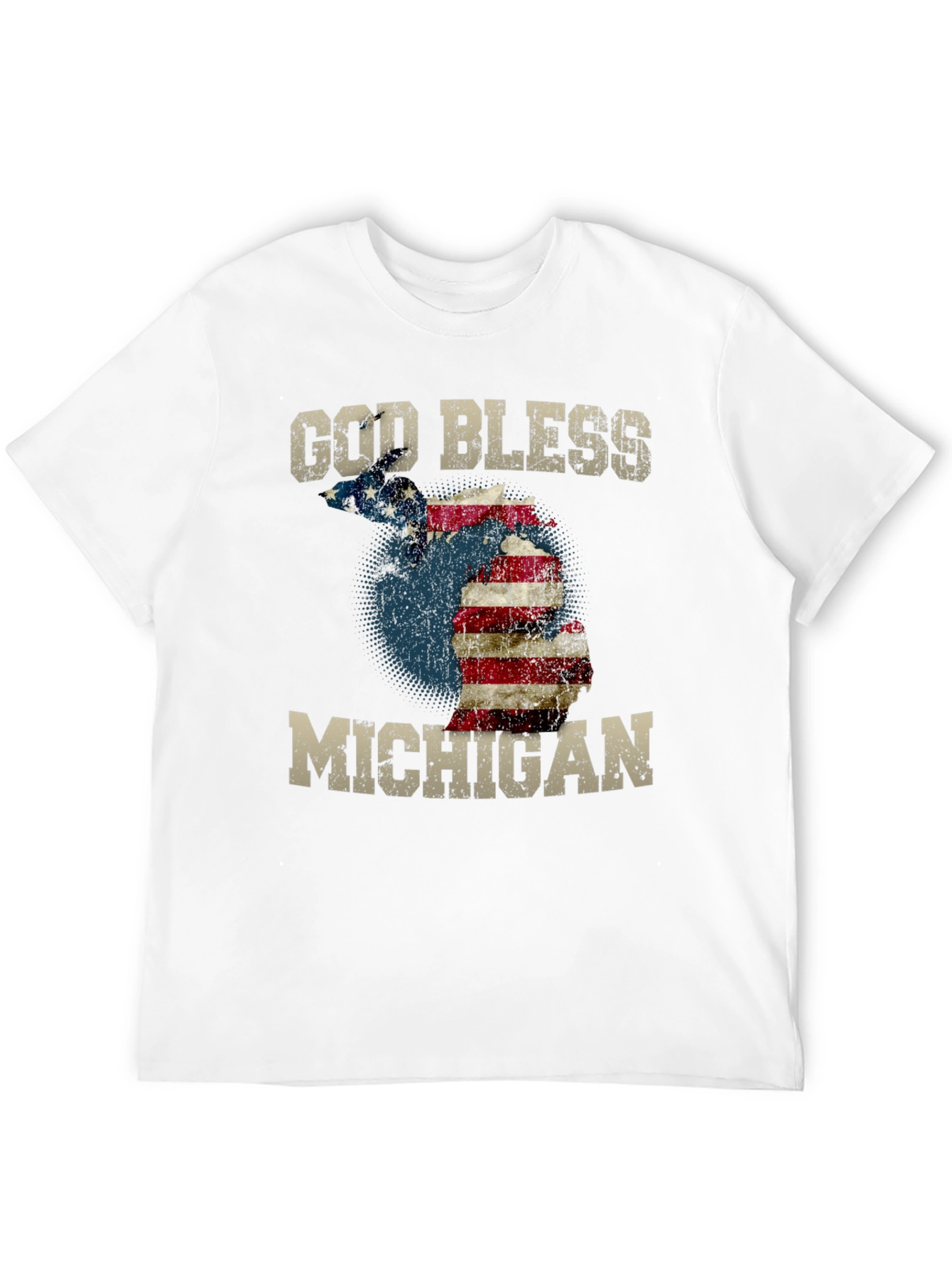 God Bless Michigan T-Shirt American Flag