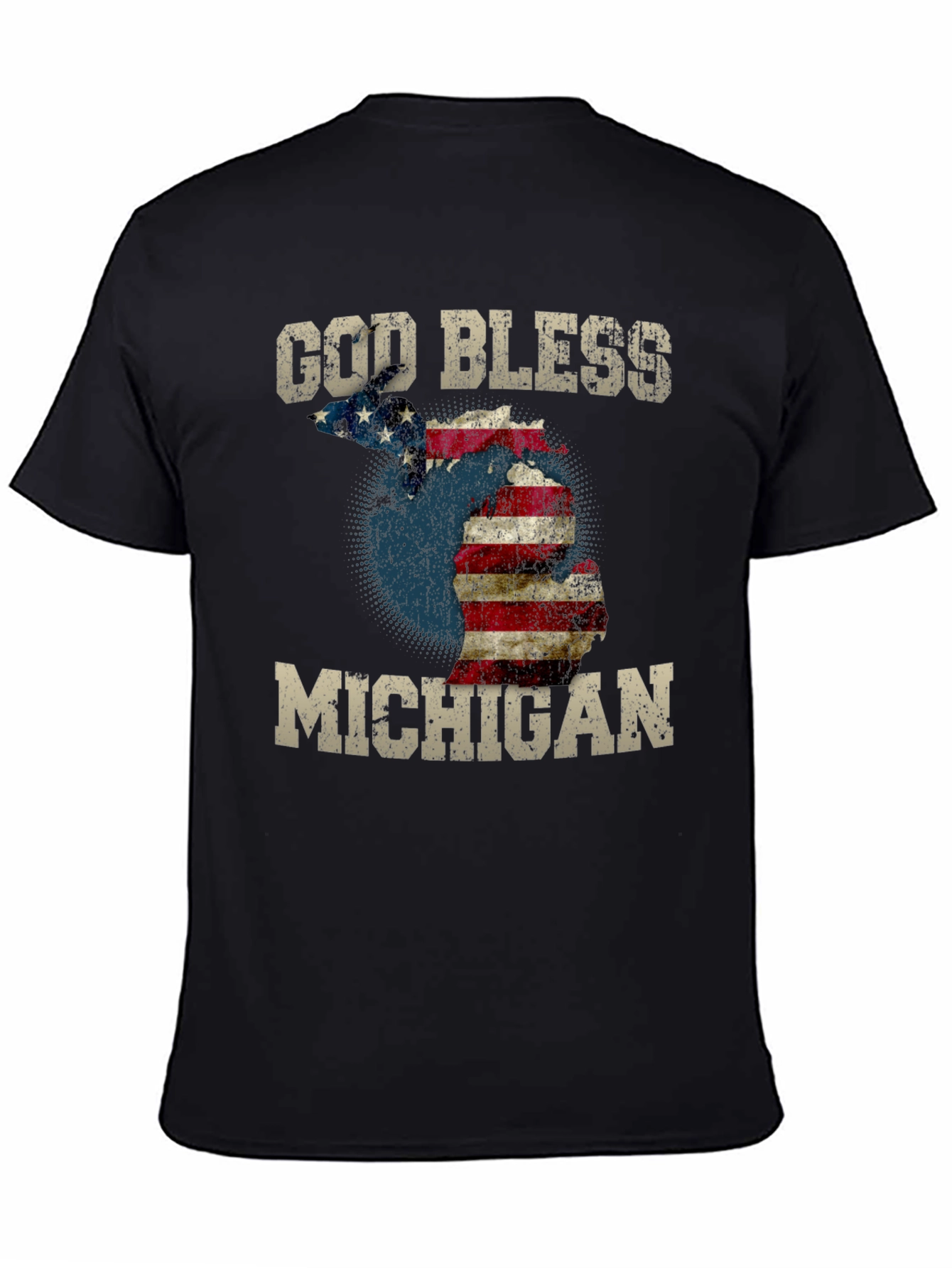 God Bless Michigan T-Shirt American Flag