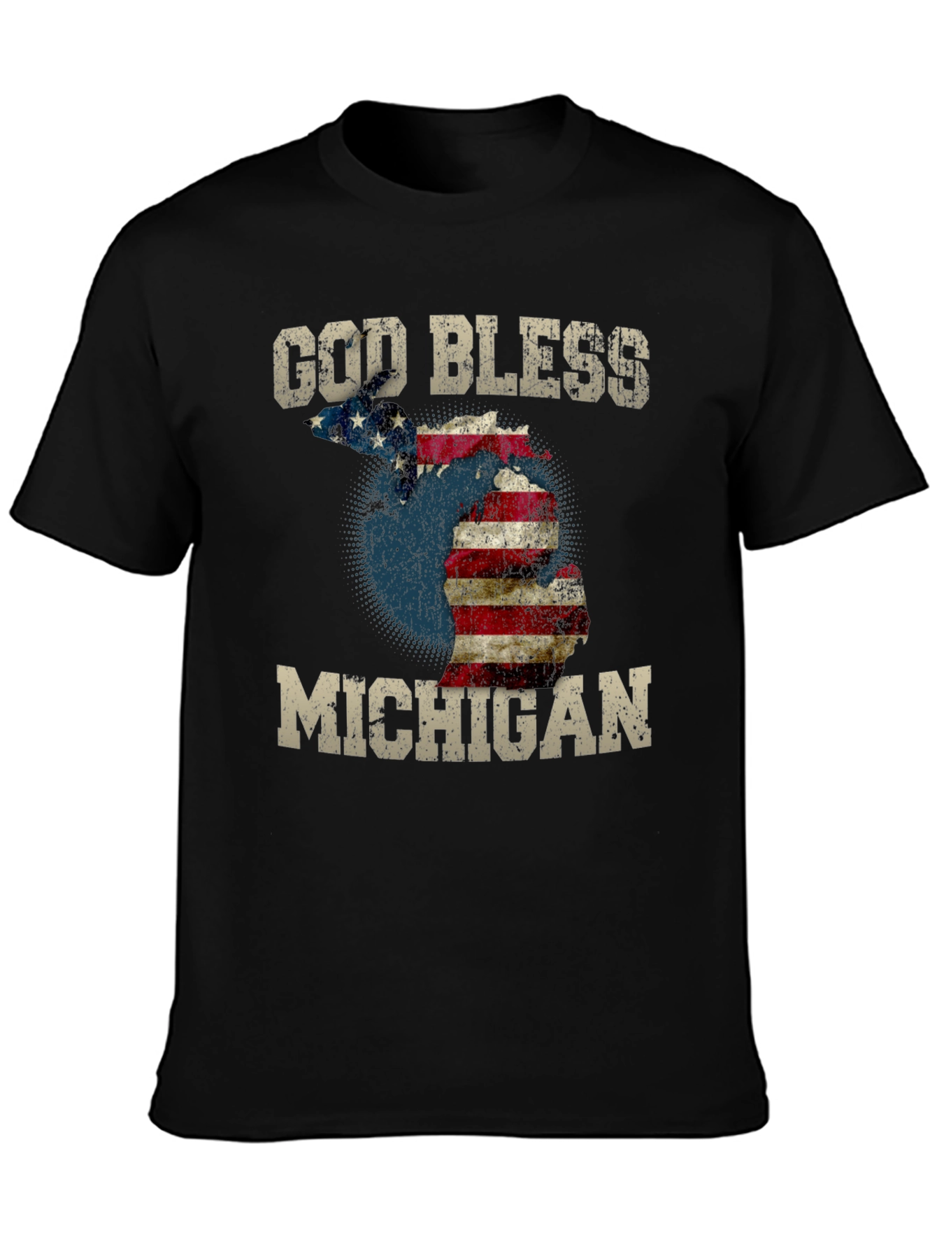 God Bless Michigan T-Shirt American Flag