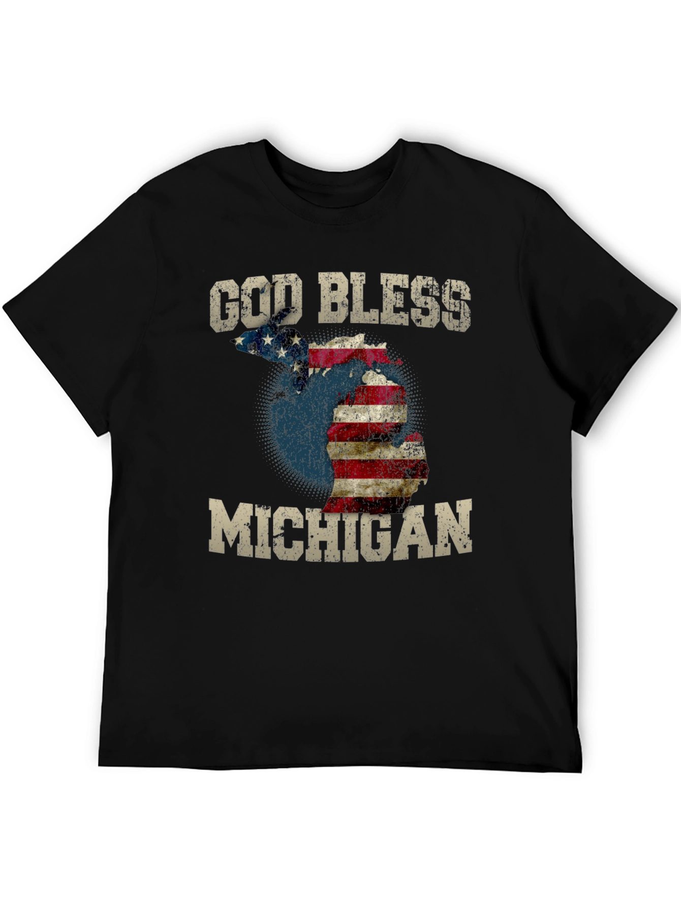 God Bless Michigan T-Shirt American Flag