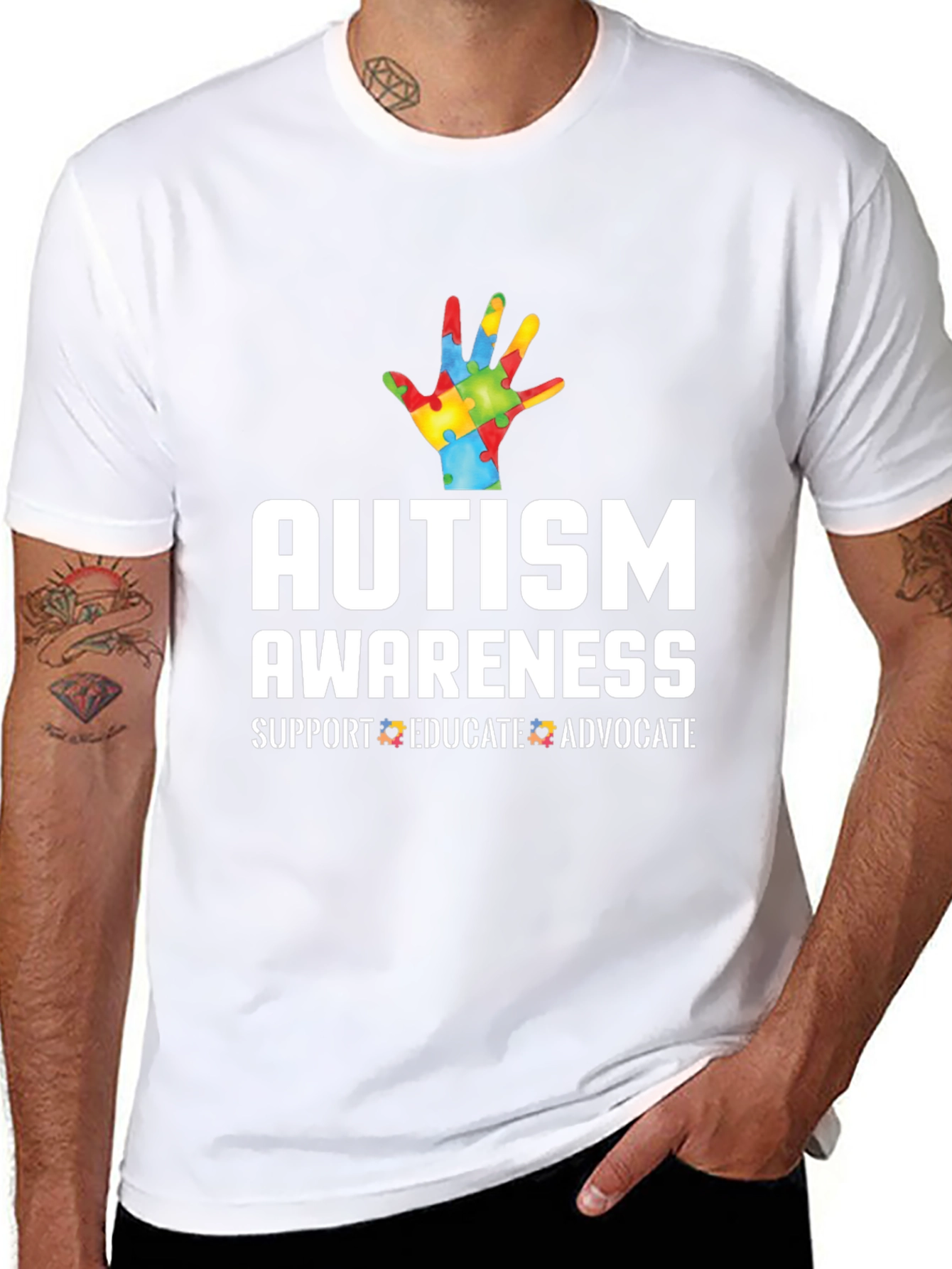 Autism Awareness T-Shirt - Support Educate Advocate