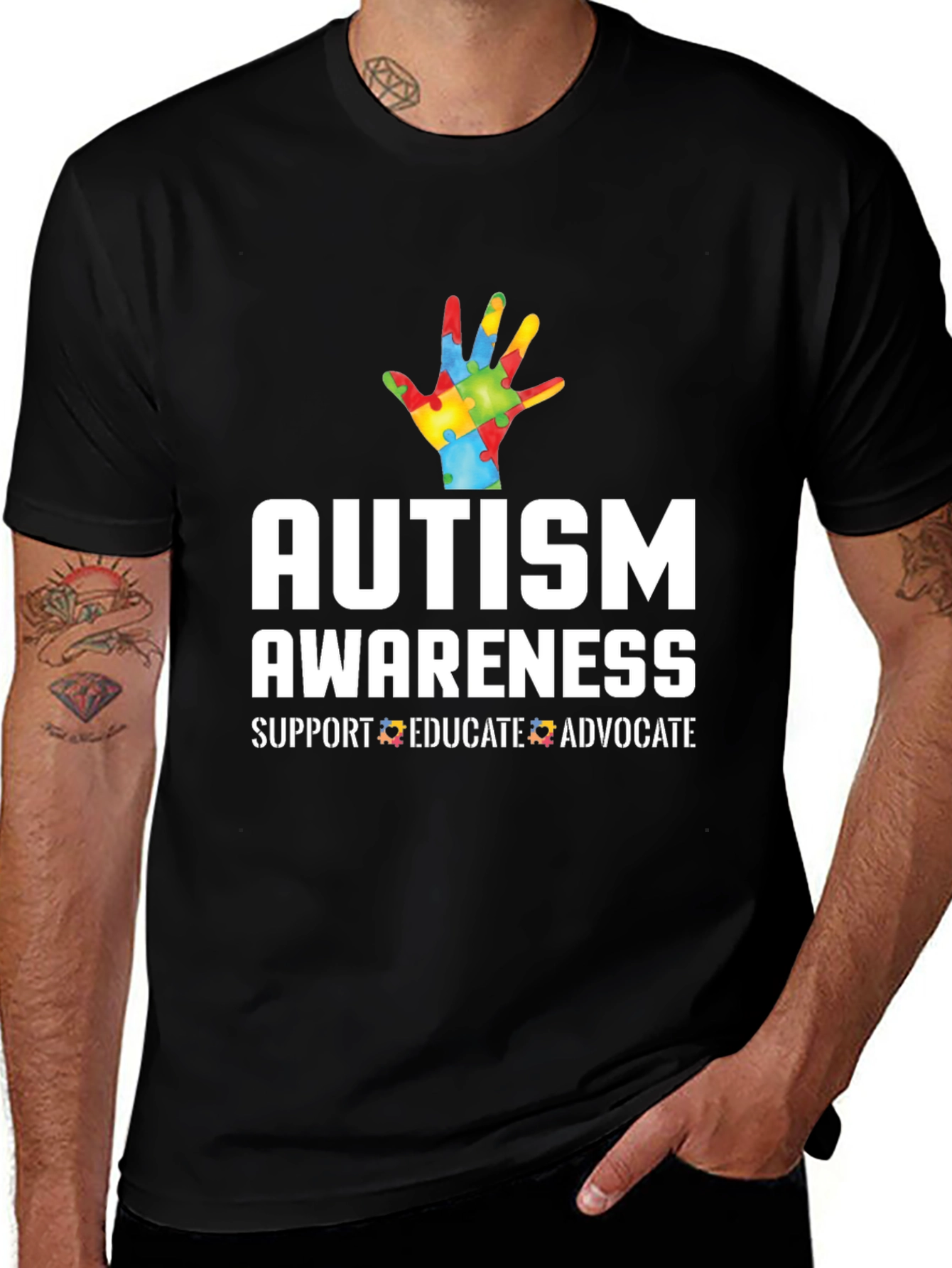 Autism Awareness T-Shirt - Support Educate Advocate