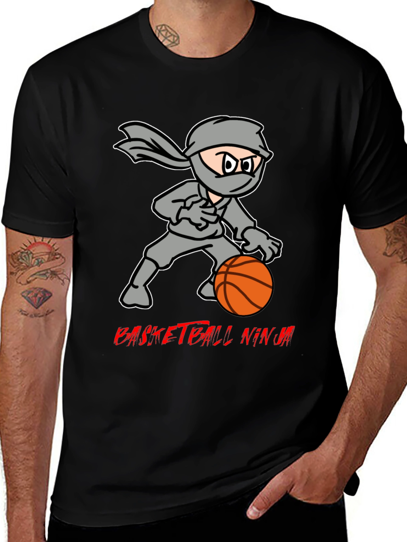 Basketball Ninja T-Shirt - Cool Graphic Tee