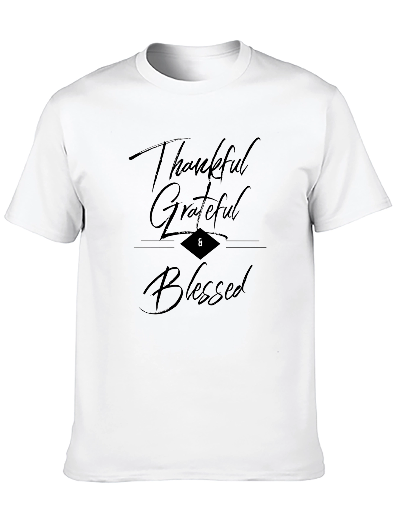 Thankful Grateful Blessed Black T-Shirt