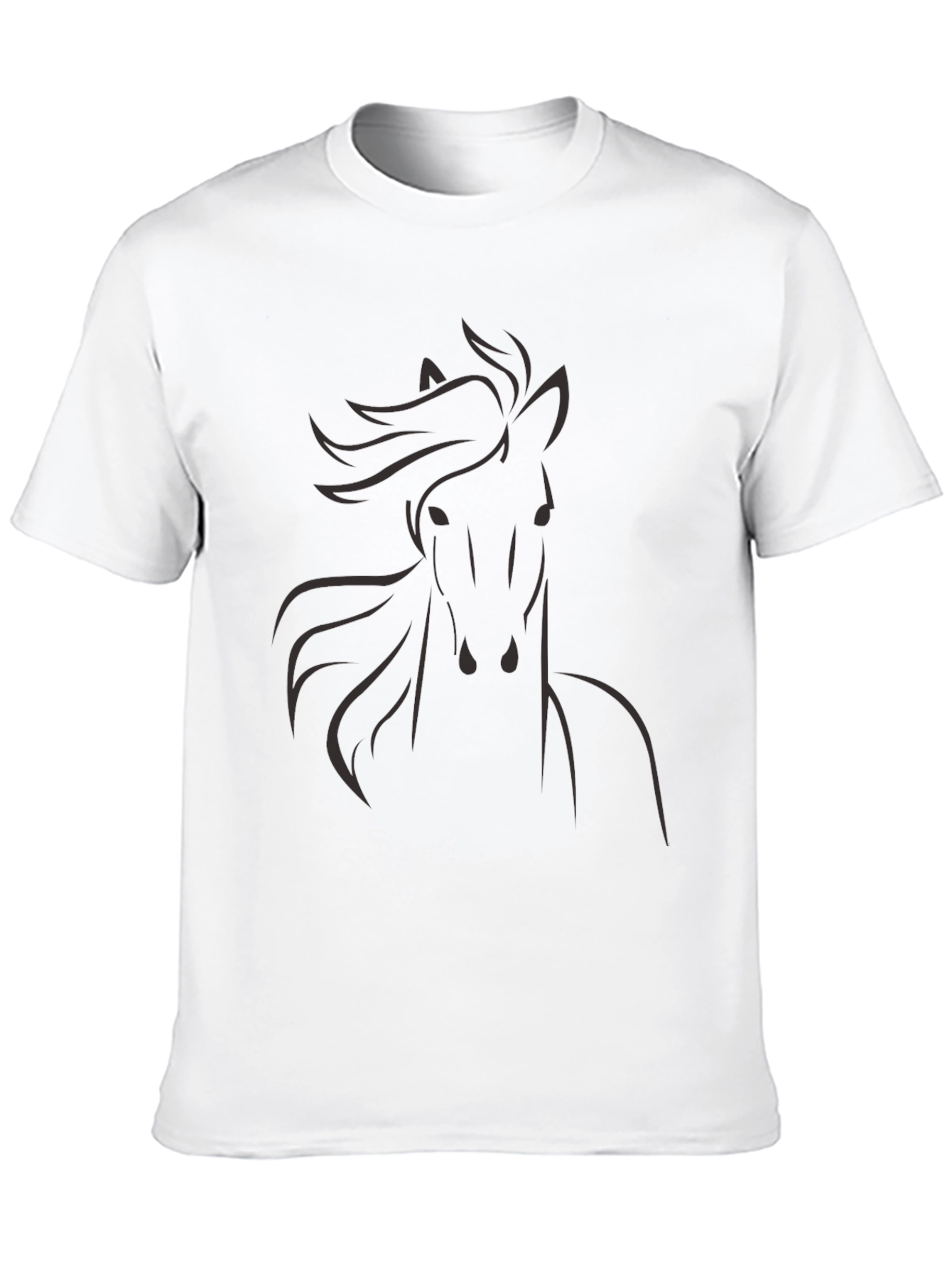 Mens Black Horse Graphic T-Shirt
