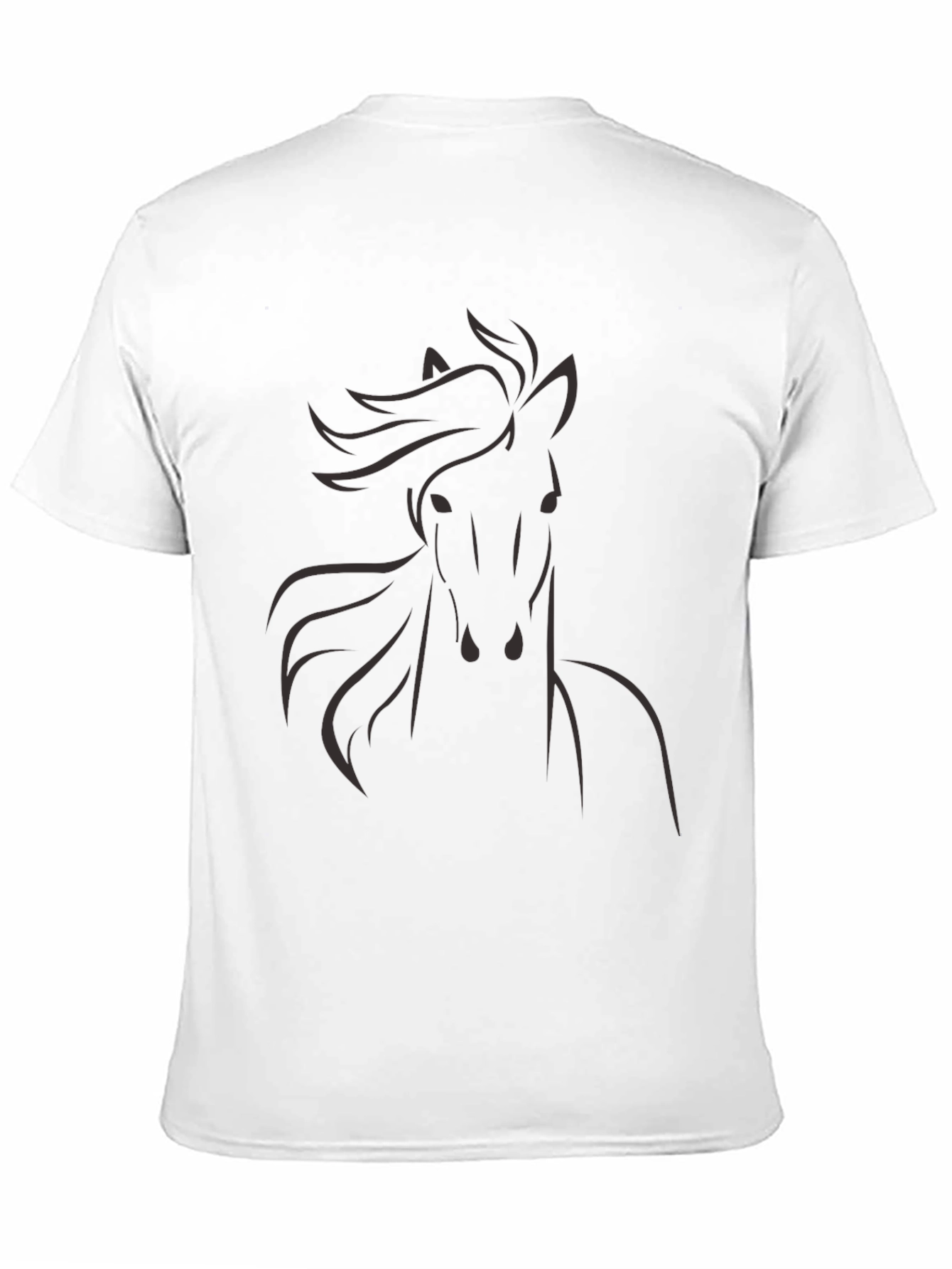 Mens Black Horse Graphic T-Shirt
