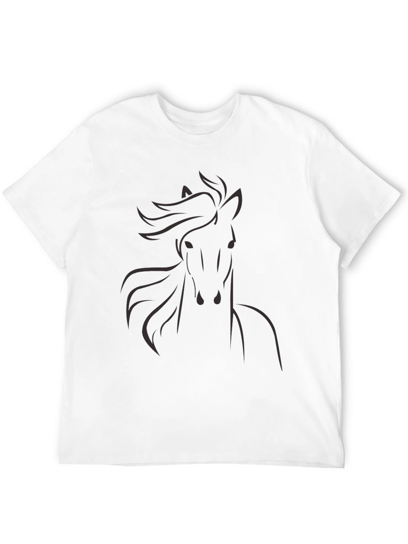 Mens Black Horse Graphic T-Shirt