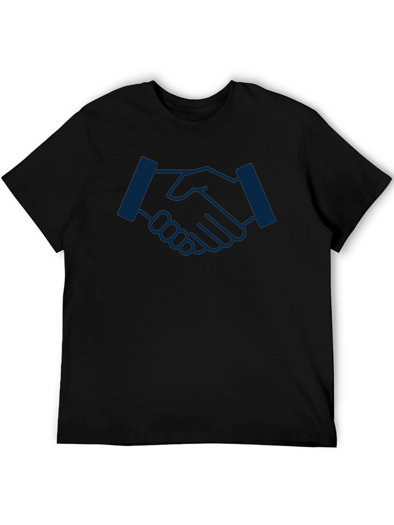 Handshake Graphic Tee - Soft Black Cotton Shirt
