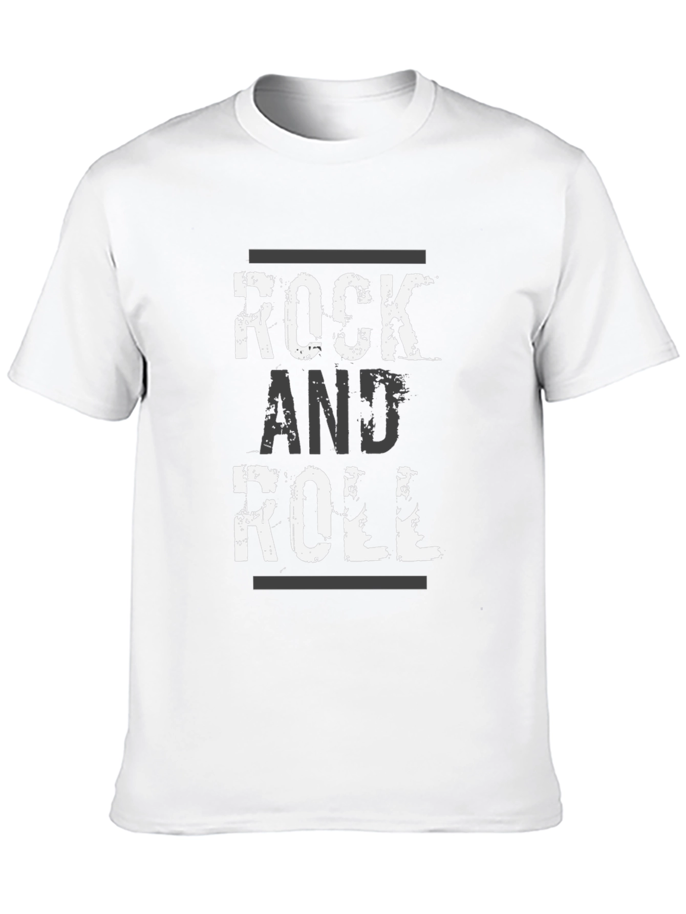 Rock and Roll Graphic Print Black T-Shirt