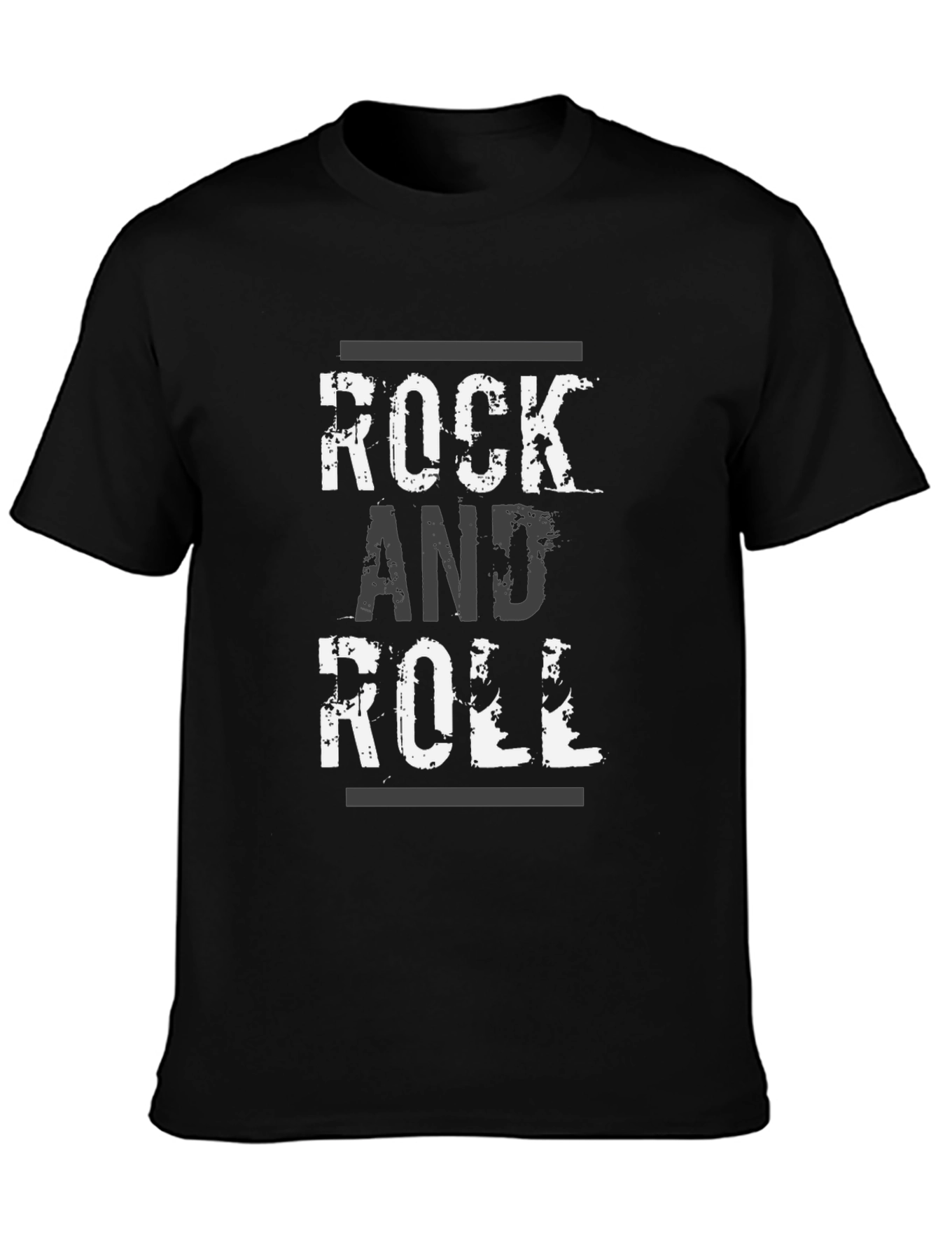 Rock and Roll Graphic Print Black T-Shirt