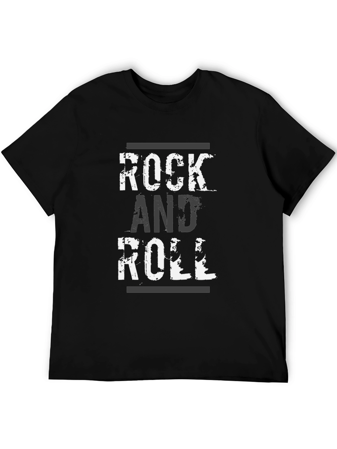 Rock and Roll Graphic Print Black T-Shirt