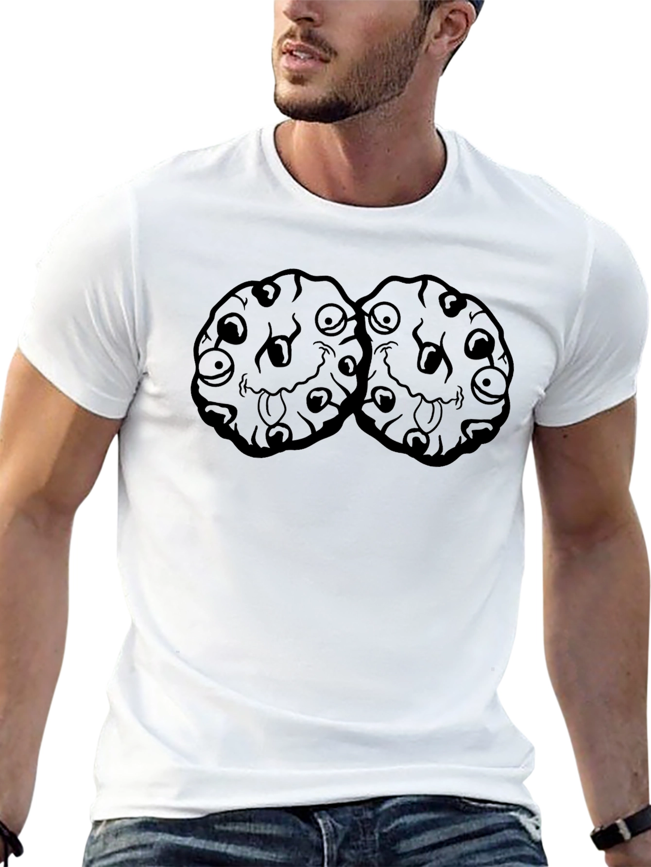 Monster Cookies Graphic Tee - Soft Black Cotton T-Shirt