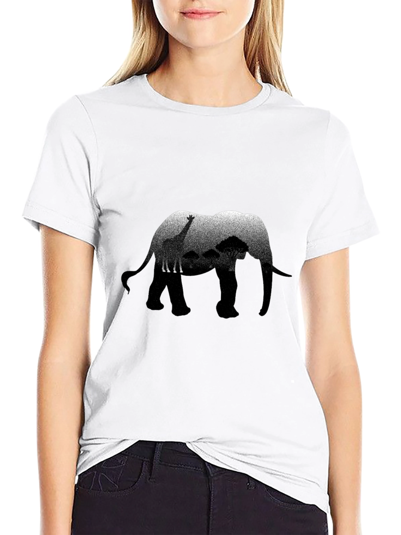 Elephant Safari Graphic Print T-Shirt