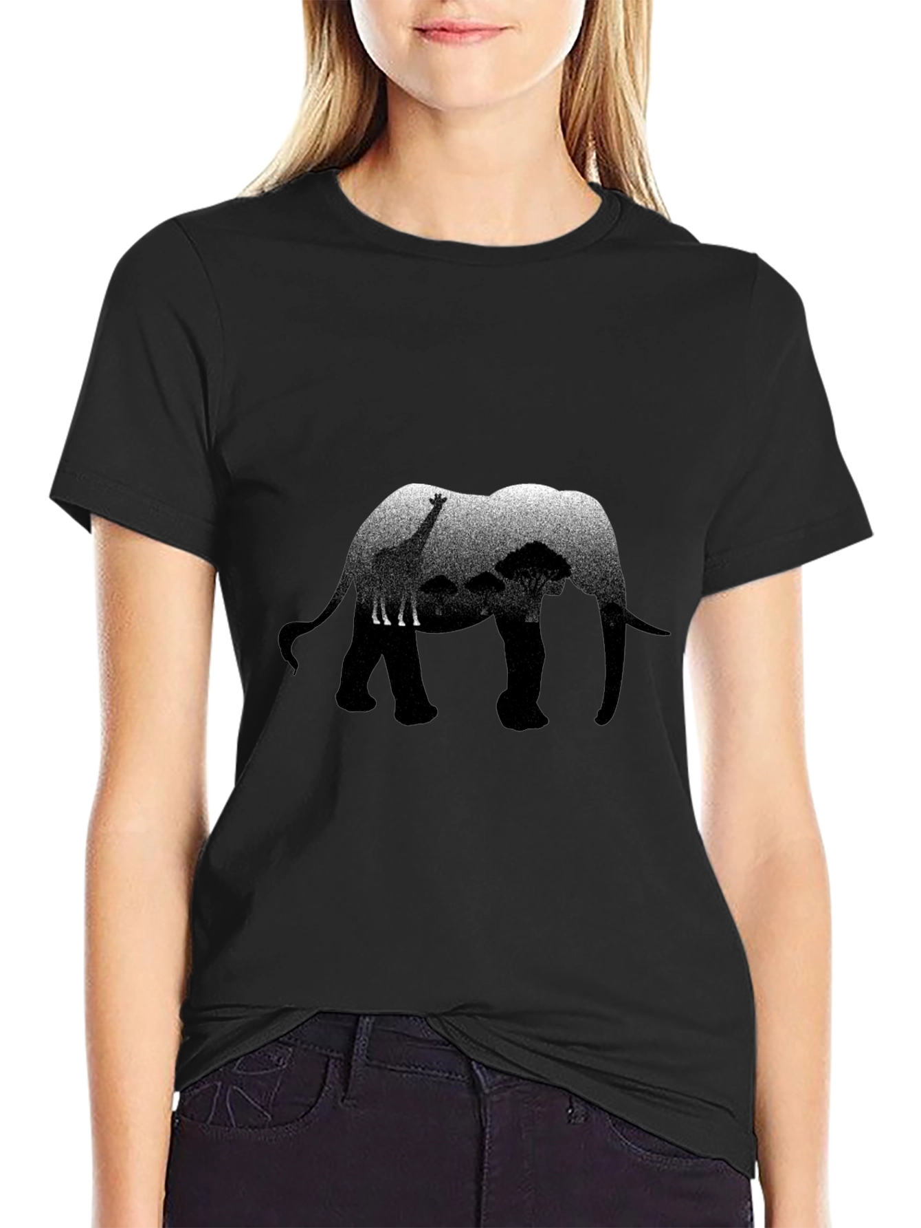 Elephant Safari Graphic Print T-Shirt