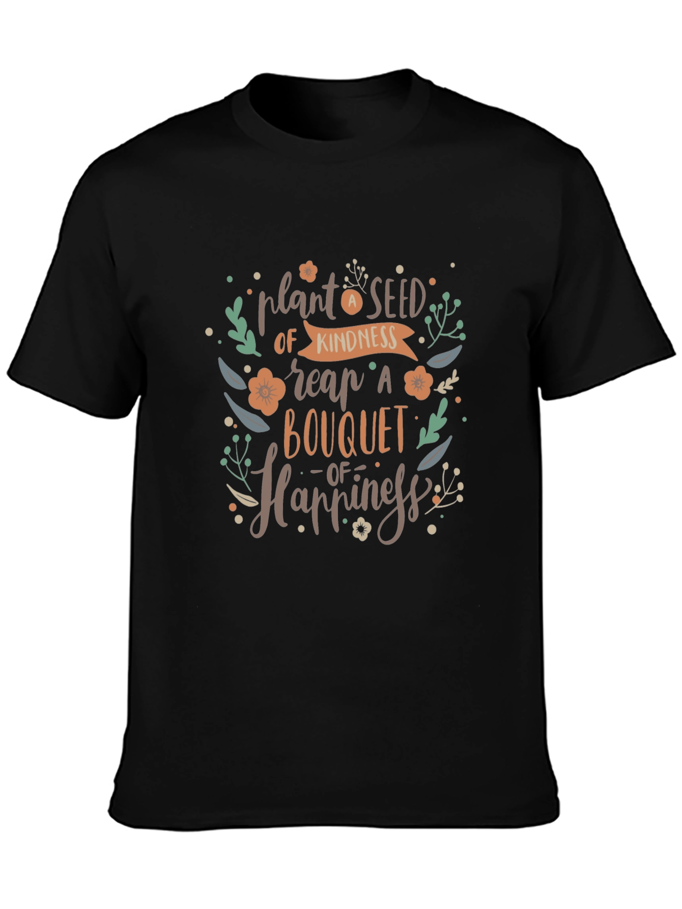 Kindness Bouquet Black T-Shirt
