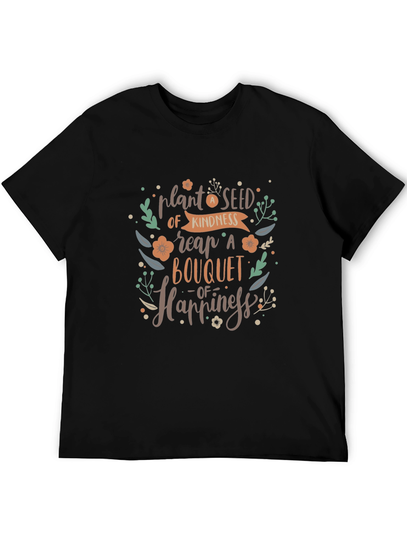 Kindness Bouquet Black T-Shirt