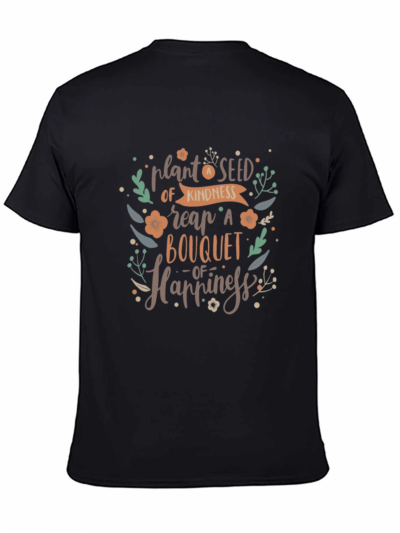 Kindness Bouquet Black T-Shirt