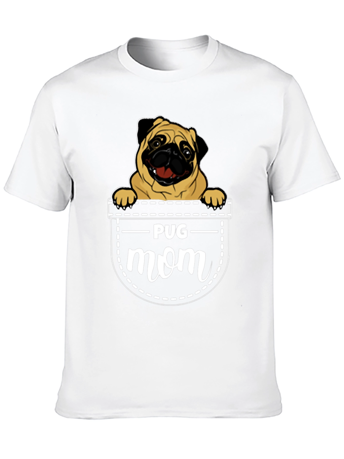Pug Mom T-Shirt - Pocket Design