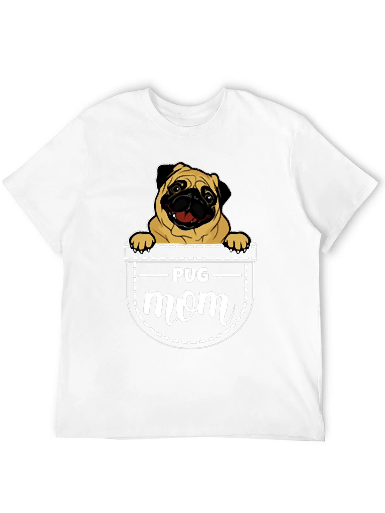 Pug Mom T-Shirt - Pocket Design