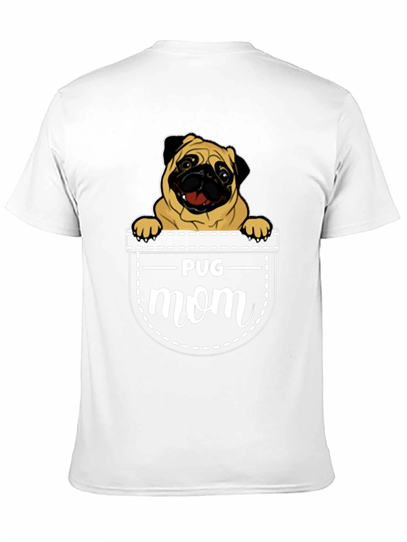 Pug Mom T-Shirt - Pocket Design