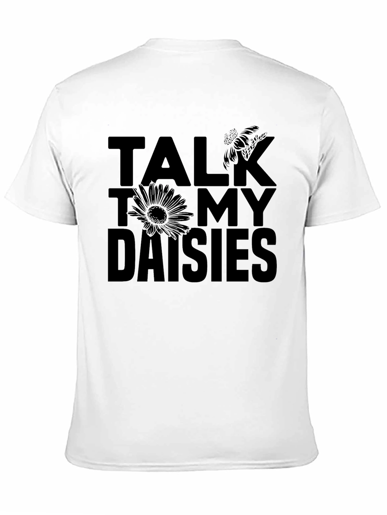 Talk To My Daisies Black Graphic Tee