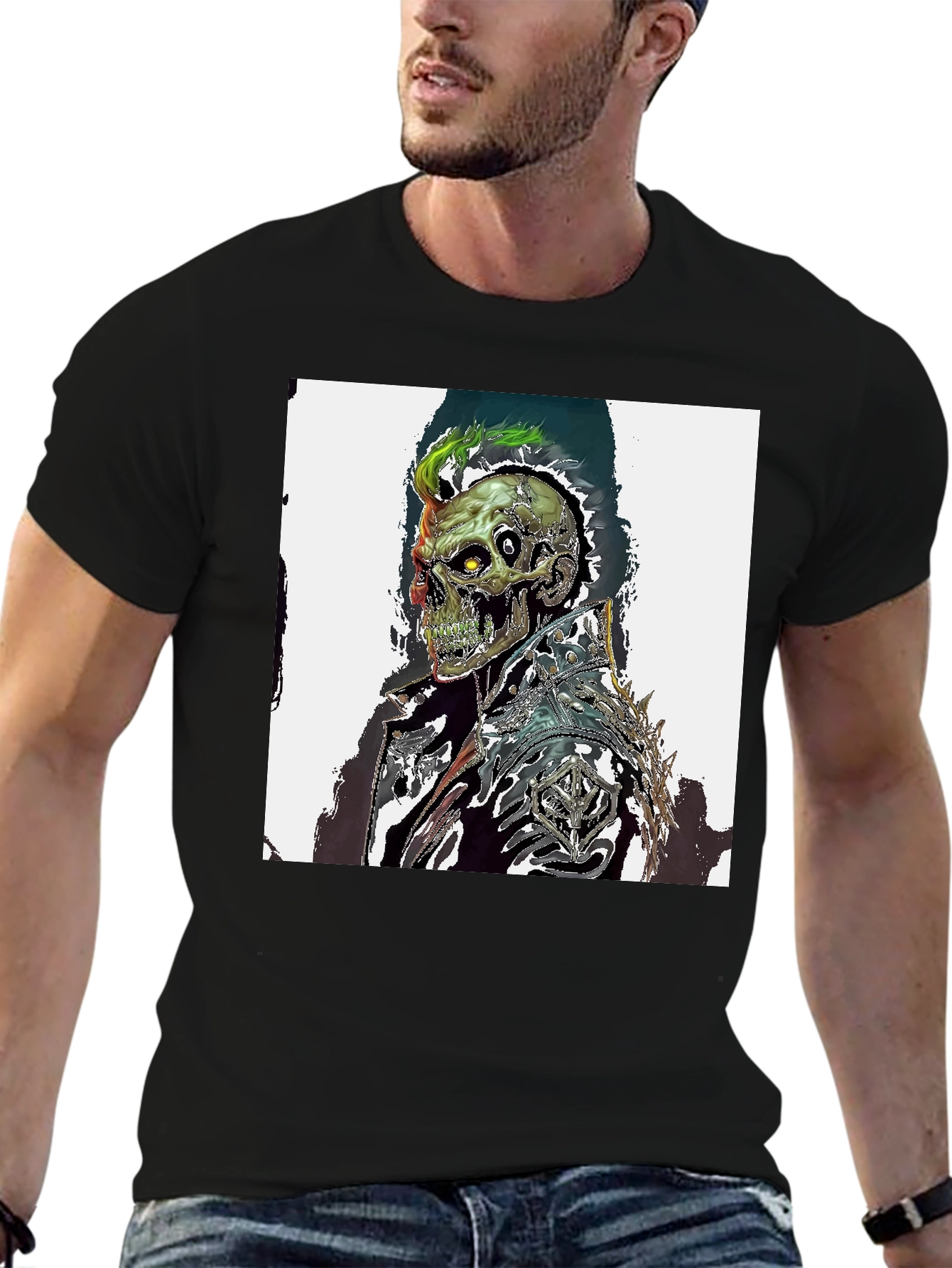 Skull Warrior Graphic Black T-Shirt
