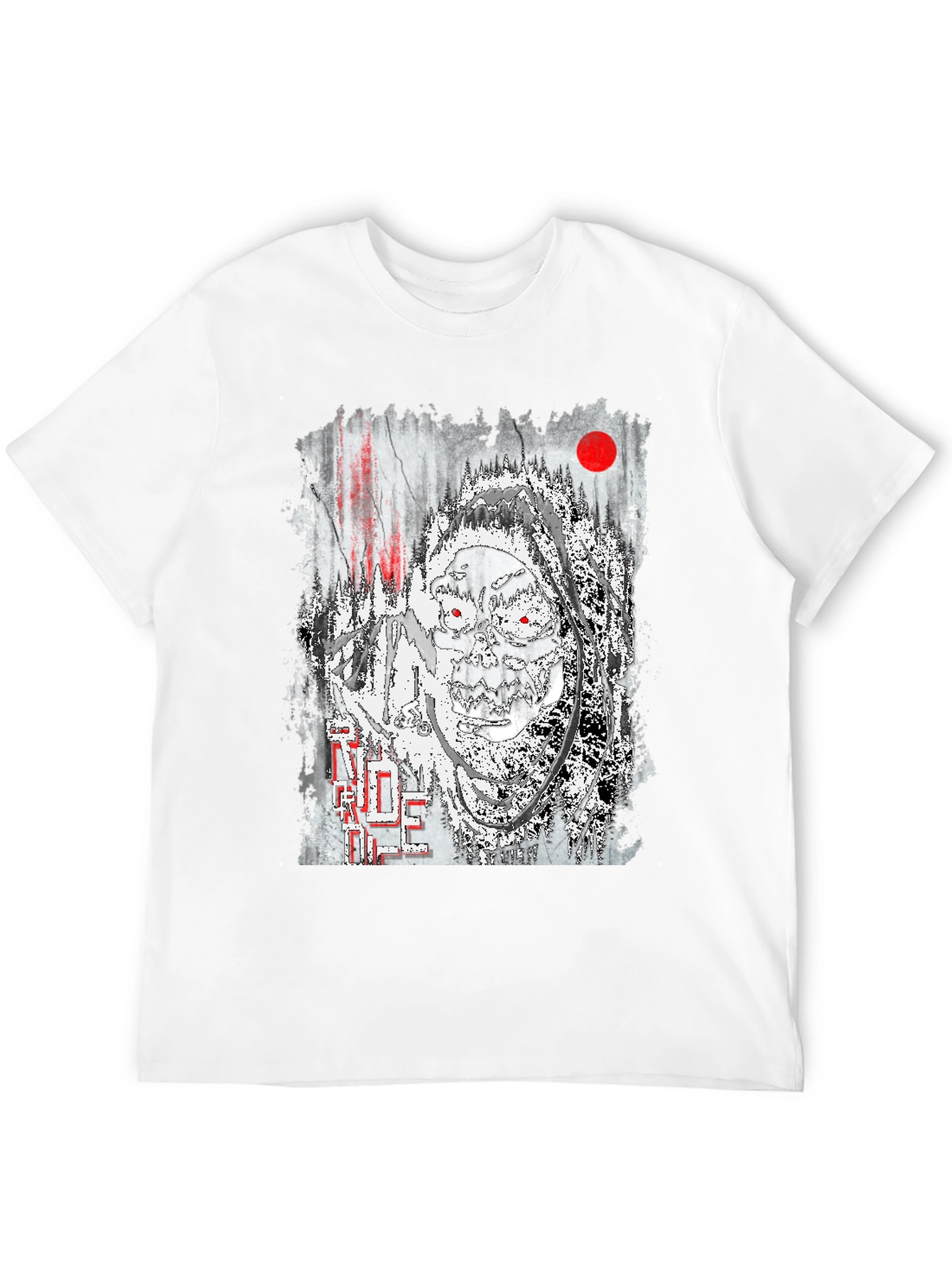 Unique Grim Reaper Graphic Print Black T-Shirt