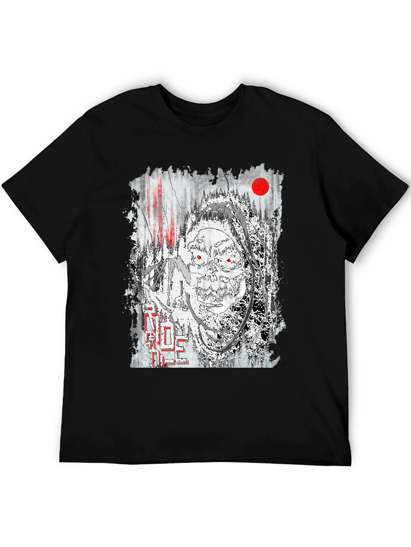 Unique Grim Reaper Graphic Print Black T-Shirt