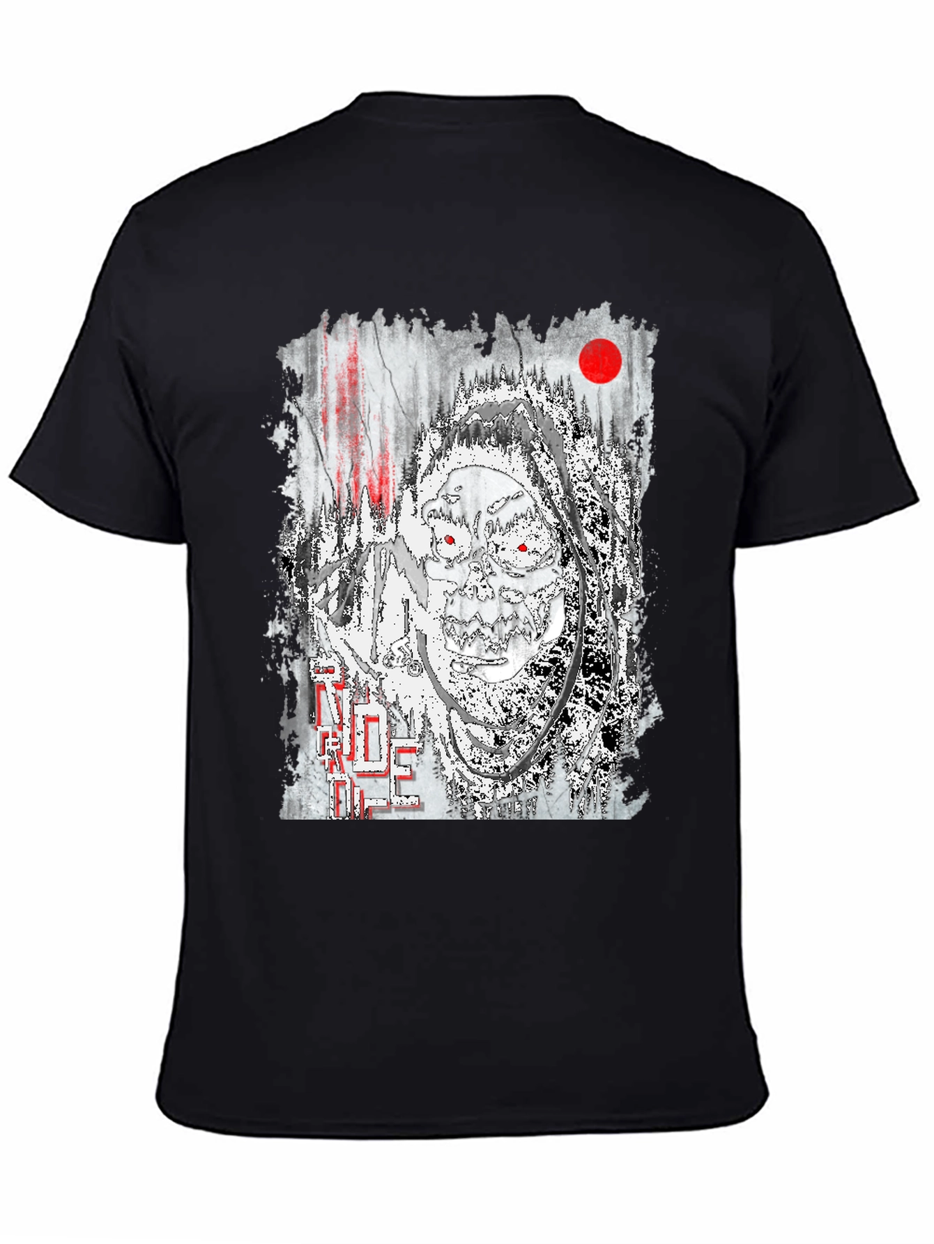 Unique Grim Reaper Graphic Print Black T-Shirt