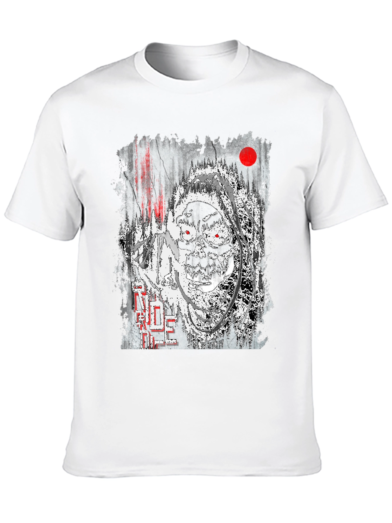 Unique Grim Reaper Graphic Print Black T-Shirt