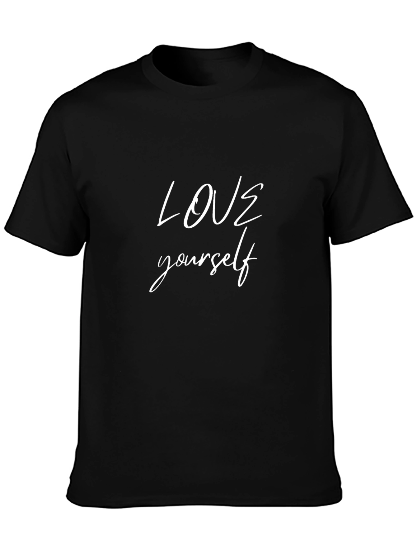 Love Yourself Black Graphic Tee - Motivational Comfort