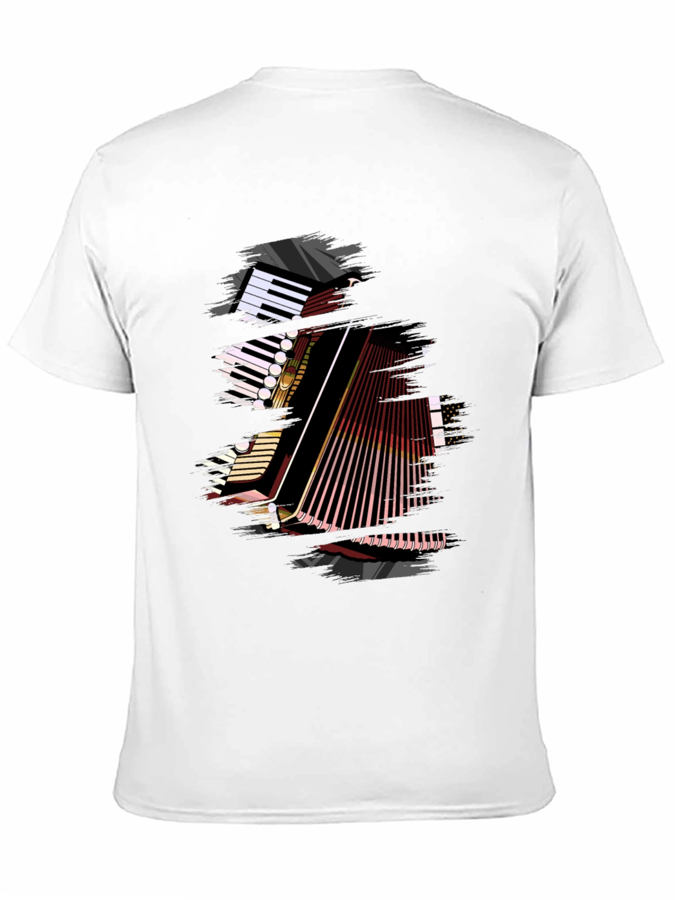 Accordion Graphic Print Black T-Shirt