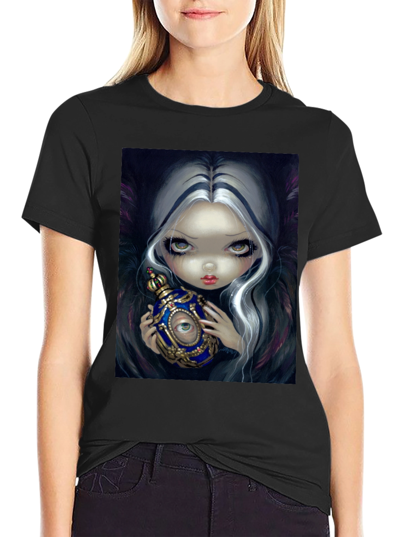 Eerie Eye Potion Black Graphic T-Shirt
