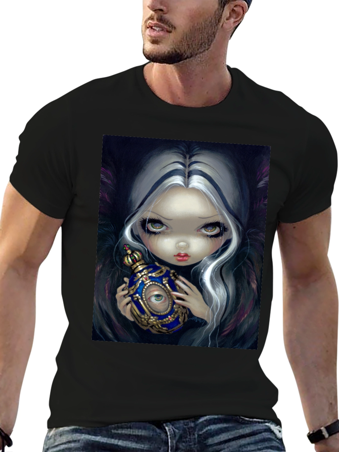 Eerie Eye Potion Black Graphic T-Shirt