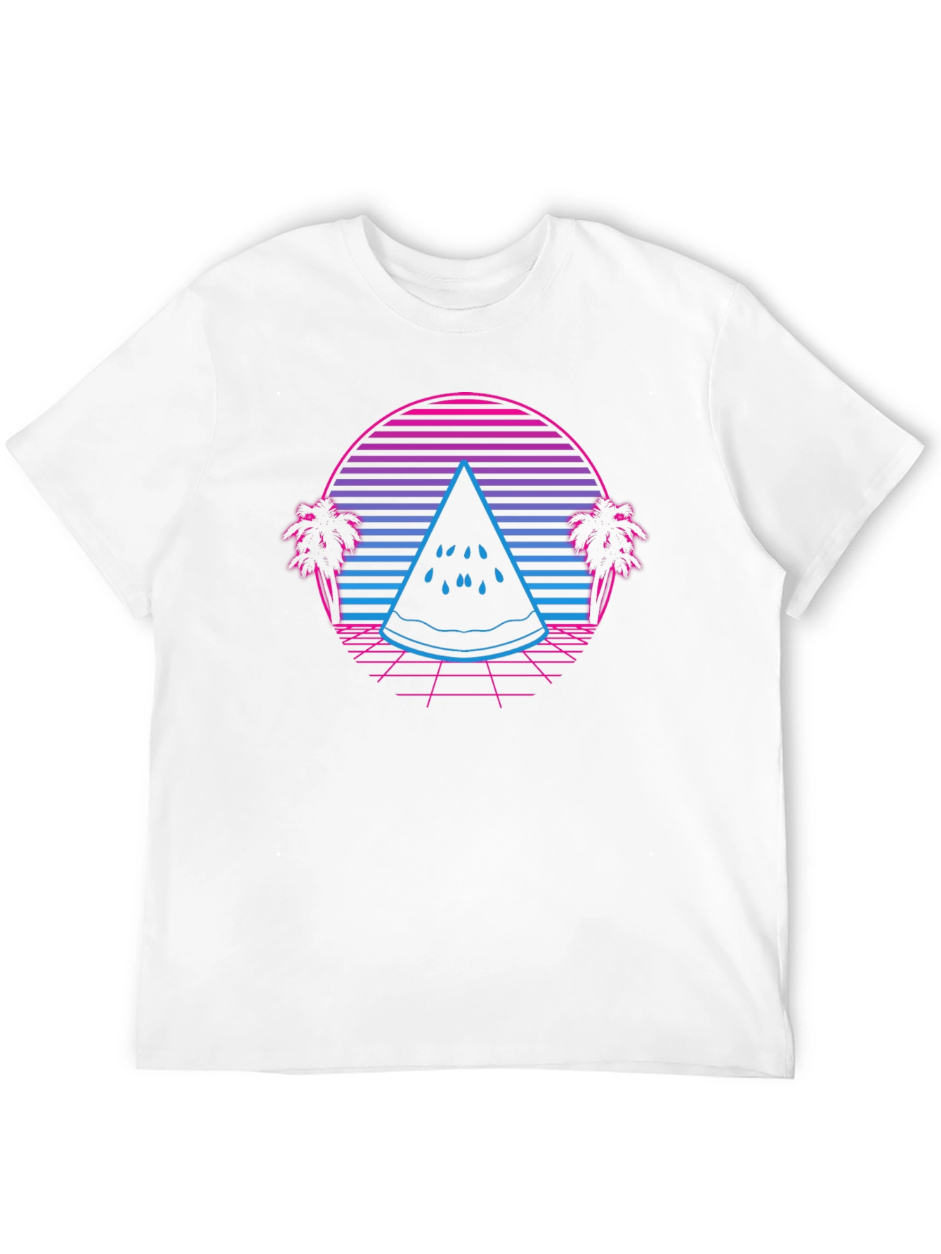 Retro Watermelon T-Shirt - Synthwave Summer Style