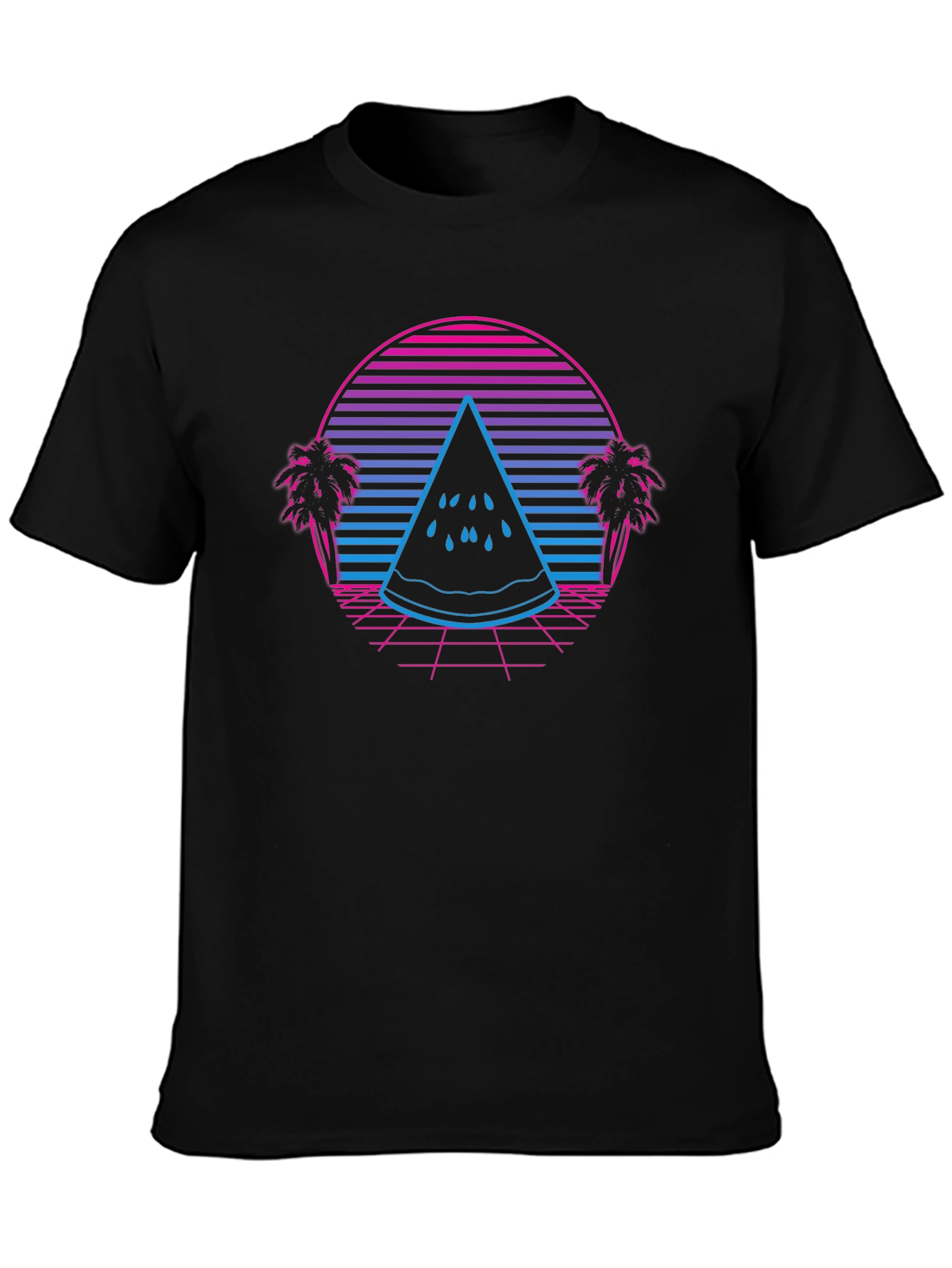 Retro Watermelon T-Shirt - Synthwave Summer Style