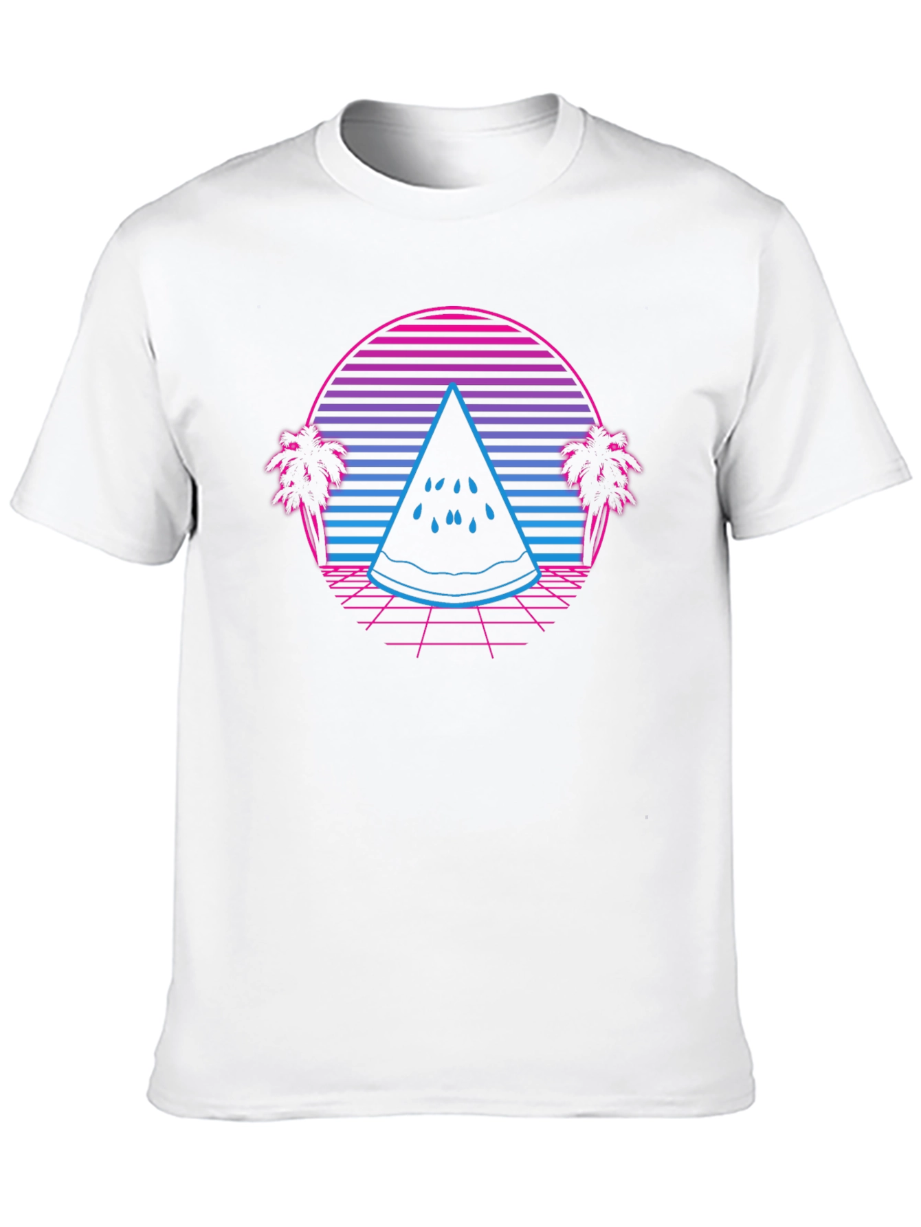 Retro Watermelon T-Shirt - Synthwave Summer Style