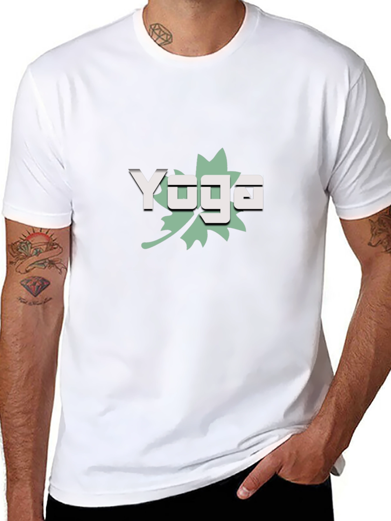 Yoga Leaf T-Shirt - Black