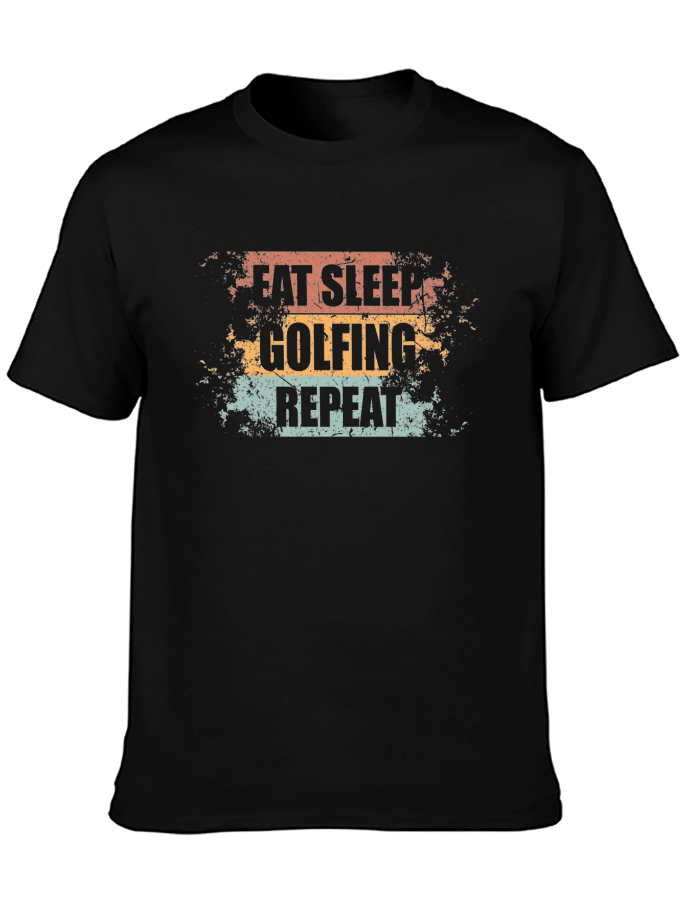Eat Sleep Golfing Repeat Graphic Tee - Black