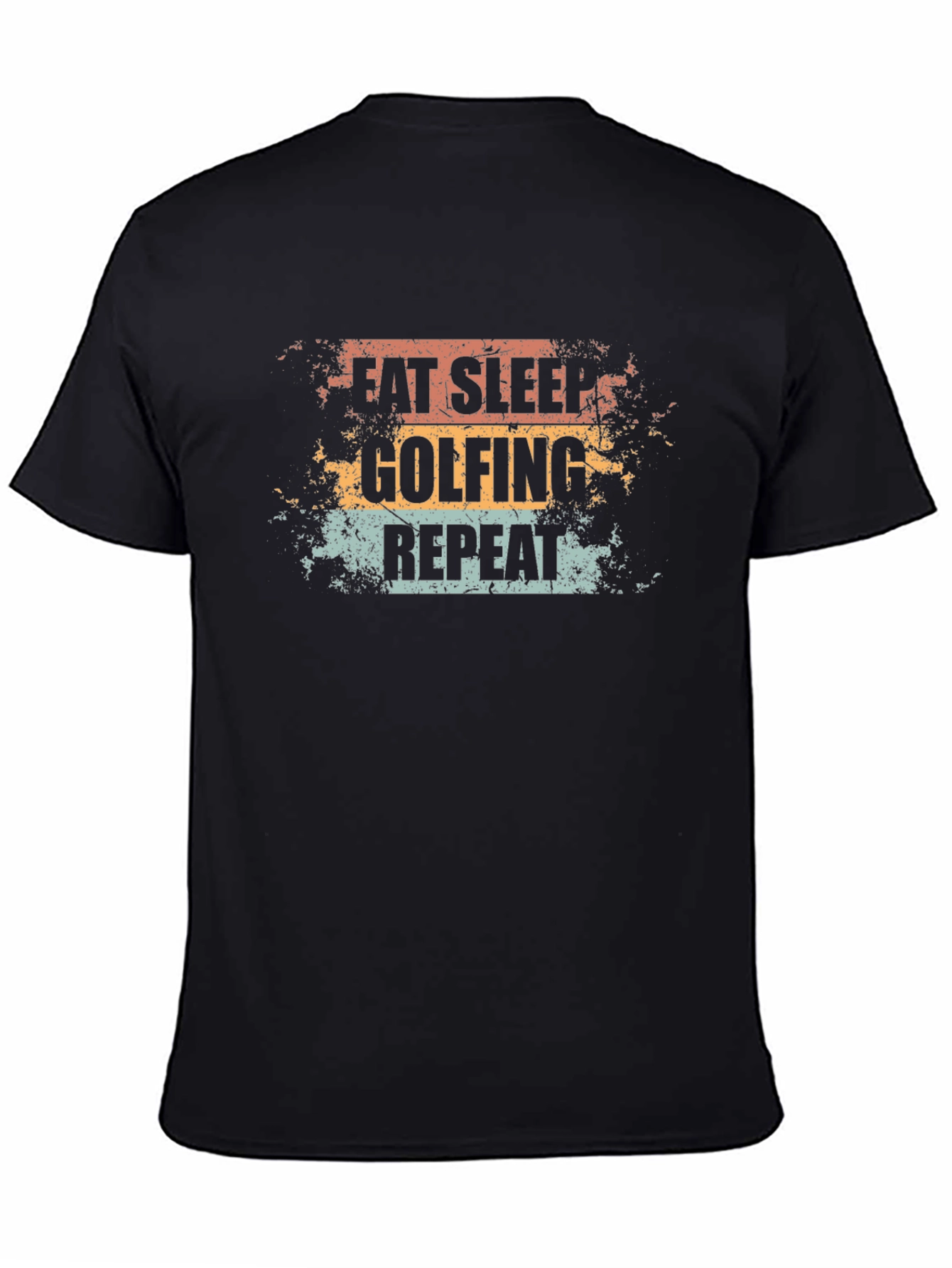 Eat Sleep Golfing Repeat Graphic Tee - Black