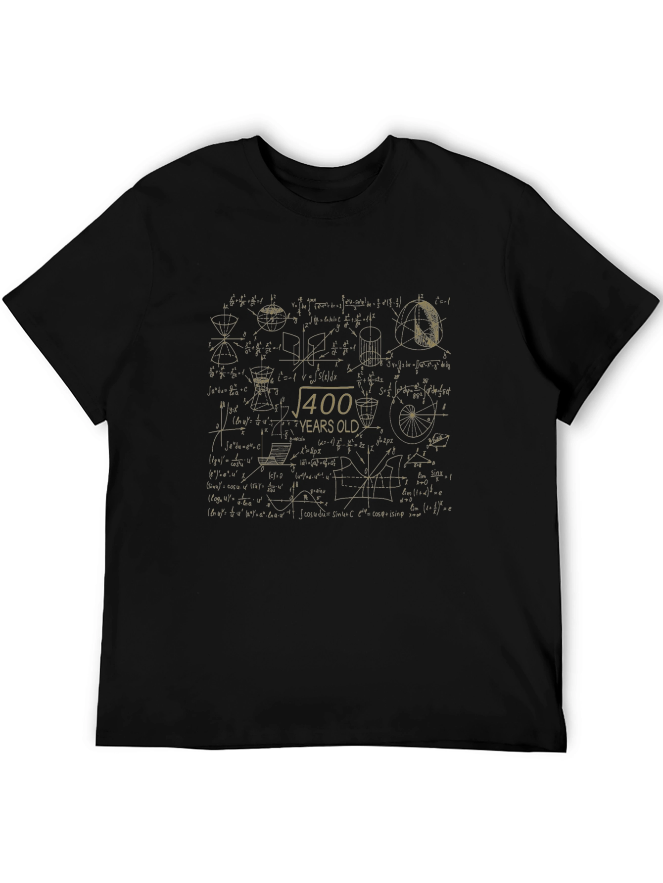 Math Equations 400 Years Old Black T-Shirt