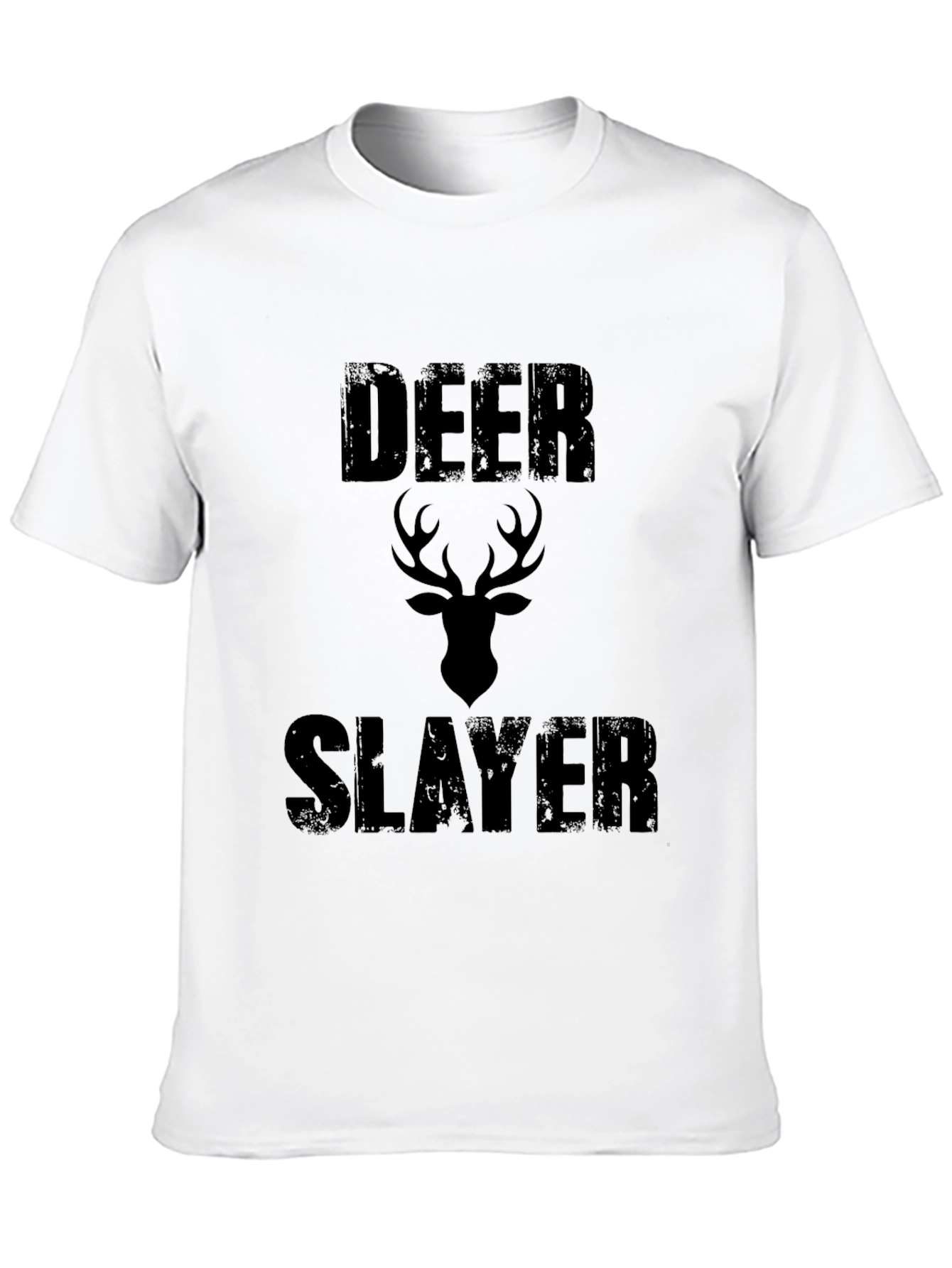Deer Slayer Graphic Print Mens Black T-Shirt