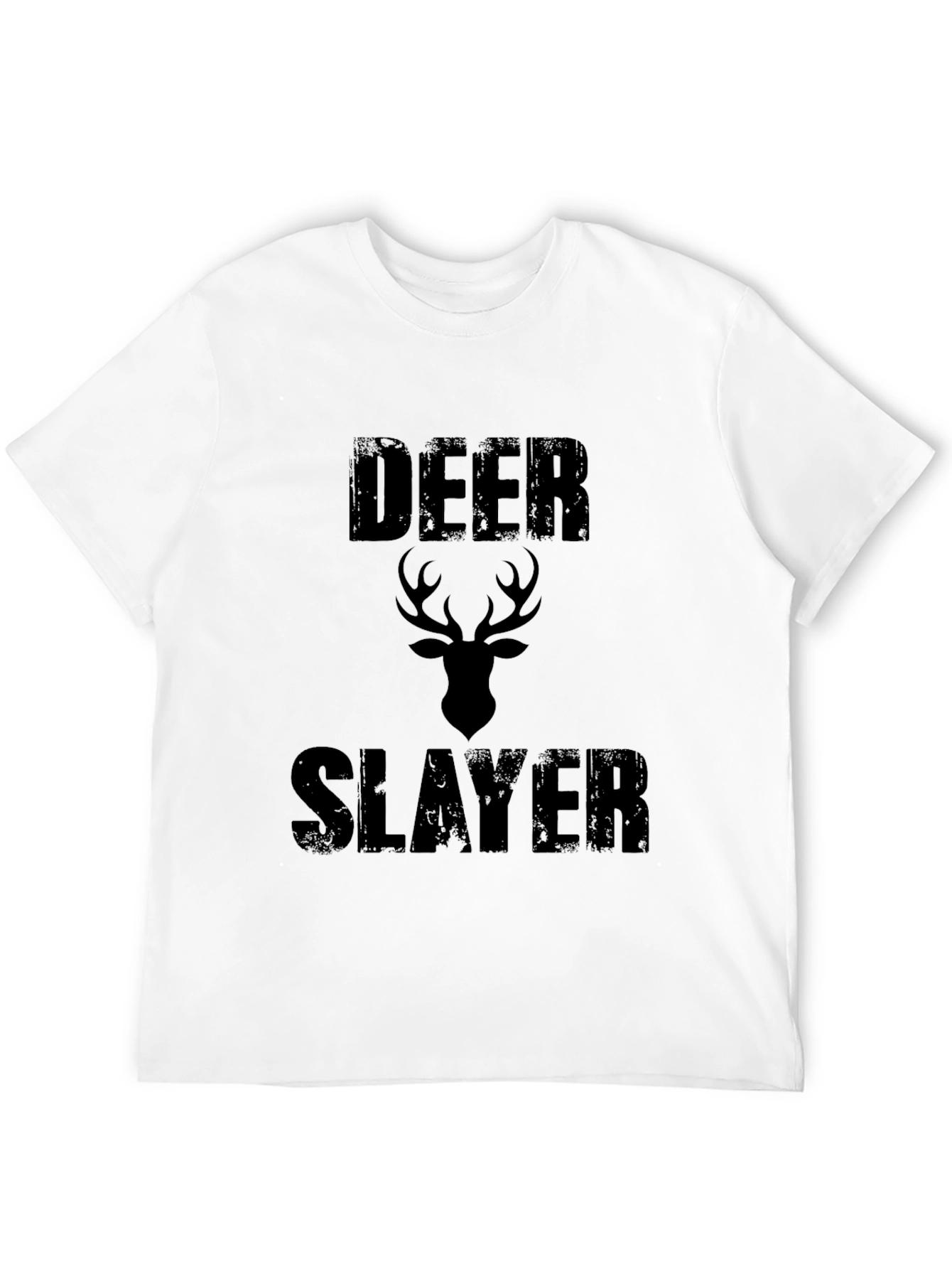 Deer Slayer Graphic Print Mens Black T-Shirt